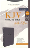 KJV Thinline Bible Youth Edition, Leathersoft Gray, Comfort Print